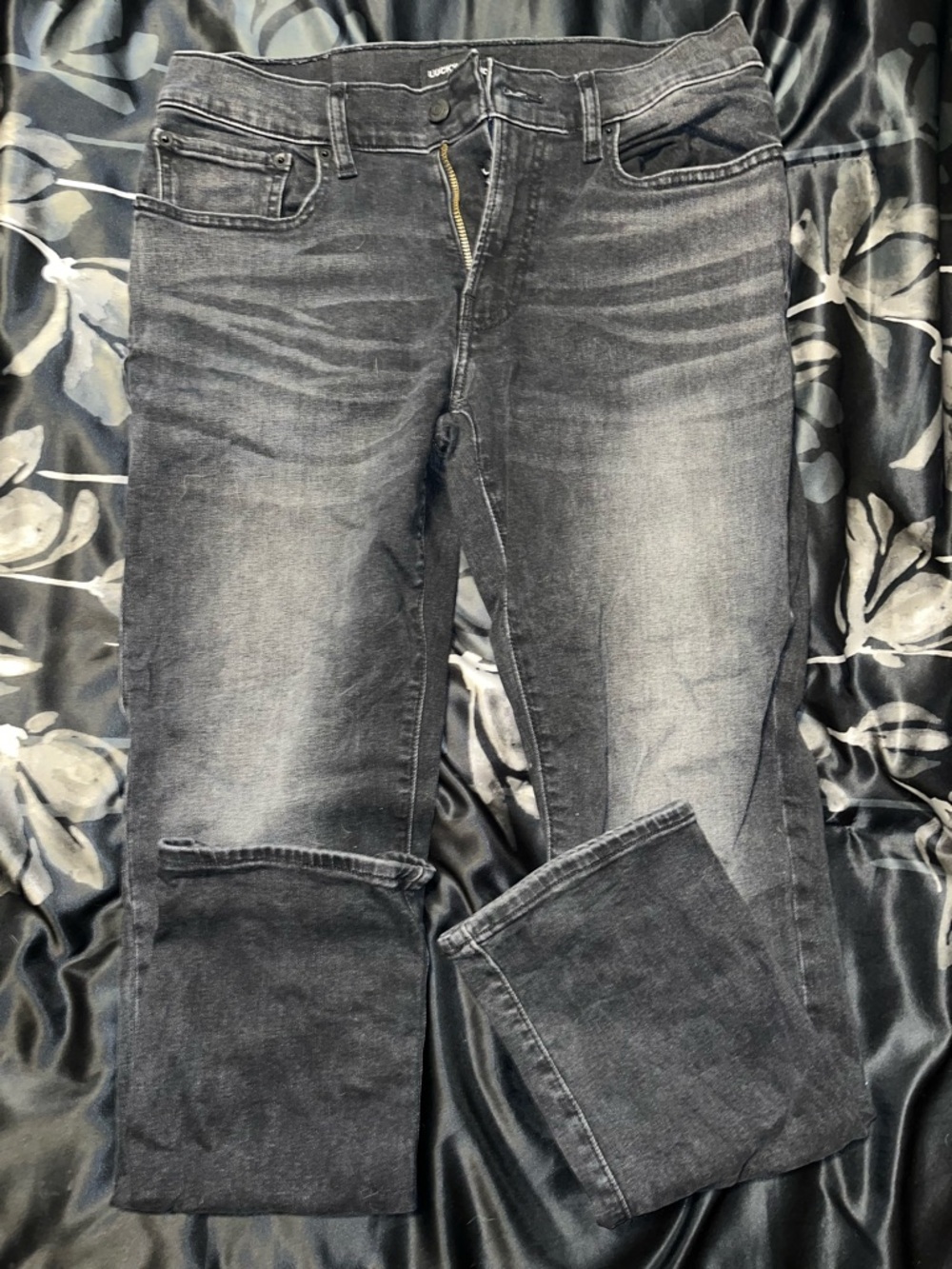 Lucky Brand Women's Black Washed Straight Leg Jeans